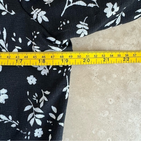 Jane and Delancey Black Floral Stretch High Waist A Line Midi Womens Size M - Picture 10 of 15